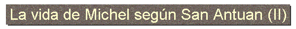 La vida de Michel segn San Antuan (II)